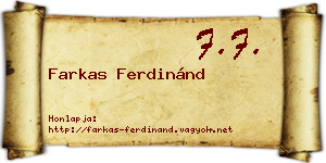 Farkas Ferdinánd névjegykártya