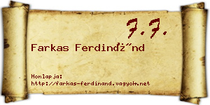 Farkas Ferdinánd névjegykártya