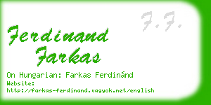 ferdinand farkas business card